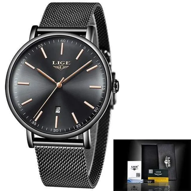 Frauen Uhren Top Marke Luxus Damen Mesh Gürtel ultradünne Uhr Edelstahl Wasserdichte Uhr Quarzuhr Reloj Mujer