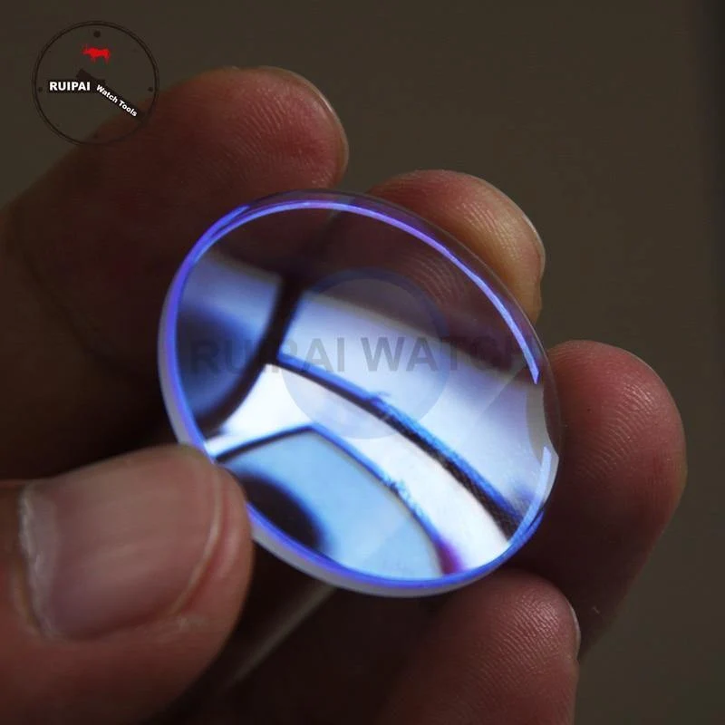 Blaulichtbeschichtetes Uhrenglas 2.0mm Dicke Doppelkuppel Konkav Mineralglas Uhrenersatzteile