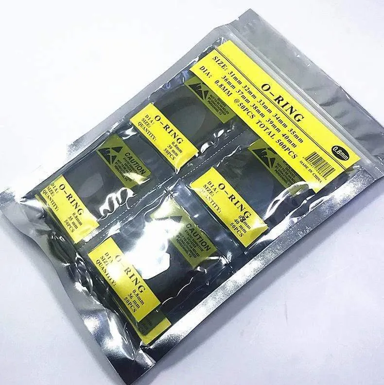 500pcs 0.8mm 31mm-40mm O-Ring Gummidichtungsscheiben Wasserdichte runde Uhrendichtungen