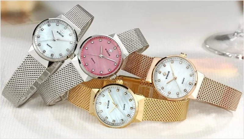 Frauen Uhren Quarz Wasserdicht Rose Gold Kleid Damen Uhr Frauen Marke Luxus Mesh Armband Armbanduhr Relogio feminino