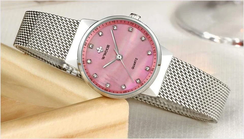 Frauen Uhren Quarz Wasserdicht Rose Gold Kleid Damen Uhr Frauen Marke Luxus Mesh Armband Armbanduhr Relogio feminino