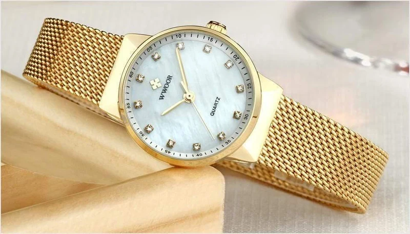 Frauen Uhren Quarz Wasserdicht Rose Gold Kleid Damen Uhr Frauen Marke Luxus Mesh Armband Armbanduhr Relogio feminino
