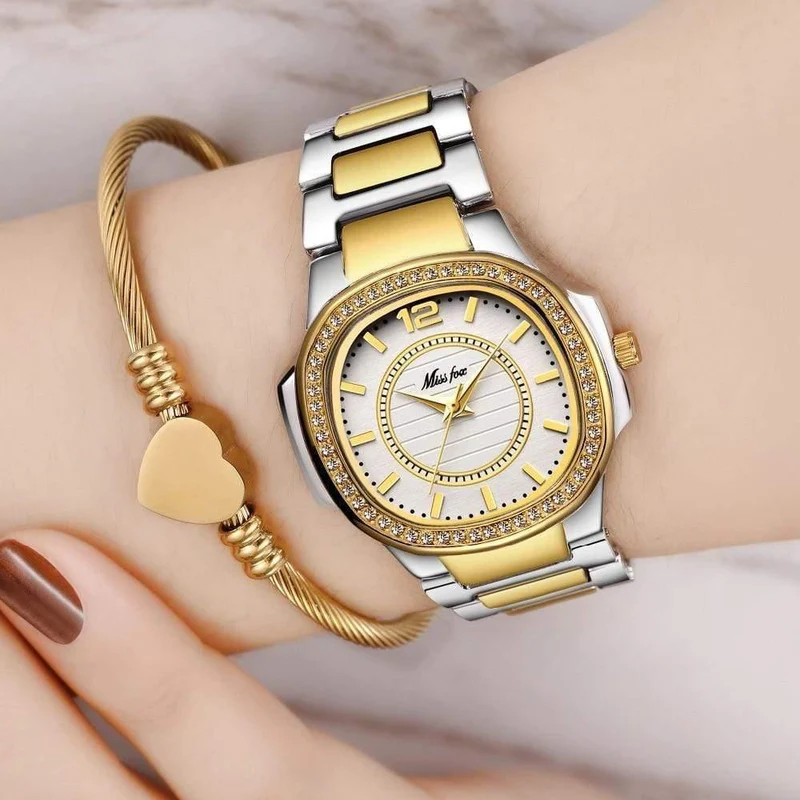 Uhren für Frauen Edelstahl Gold Damenuhr Diamant Armbanduhr Patek Armbanduhr