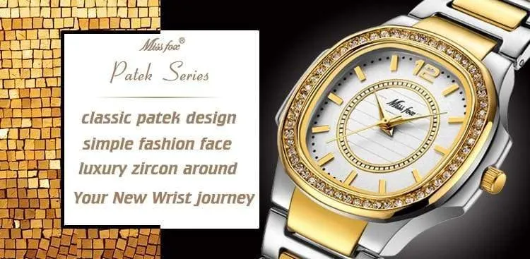 Uhren für Frauen Edelstahl Gold Damenuhr Diamant Armbanduhr Patek Armbanduhr