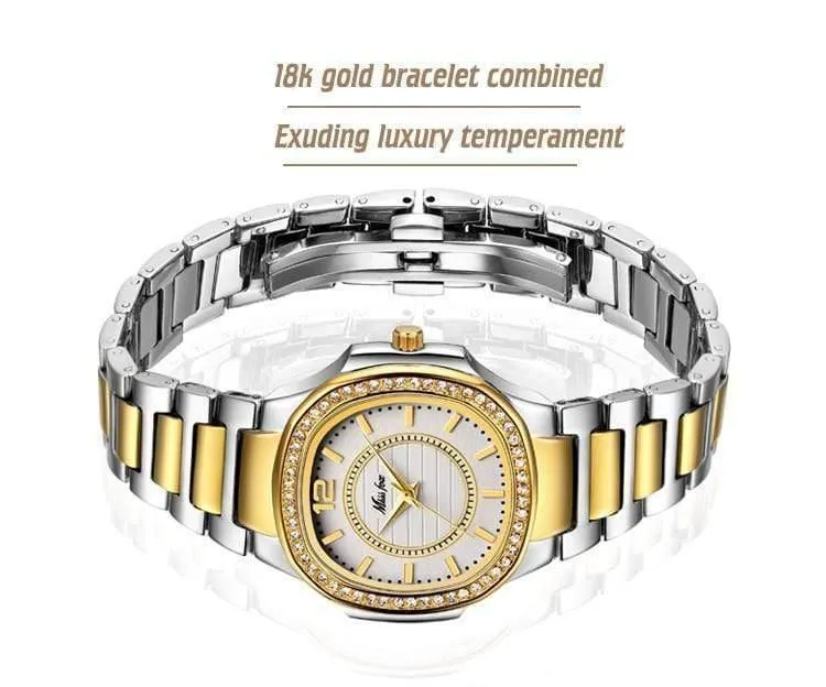 Uhren für Frauen Edelstahl Gold Damenuhr Diamant Armbanduhr Patek Armbanduhr