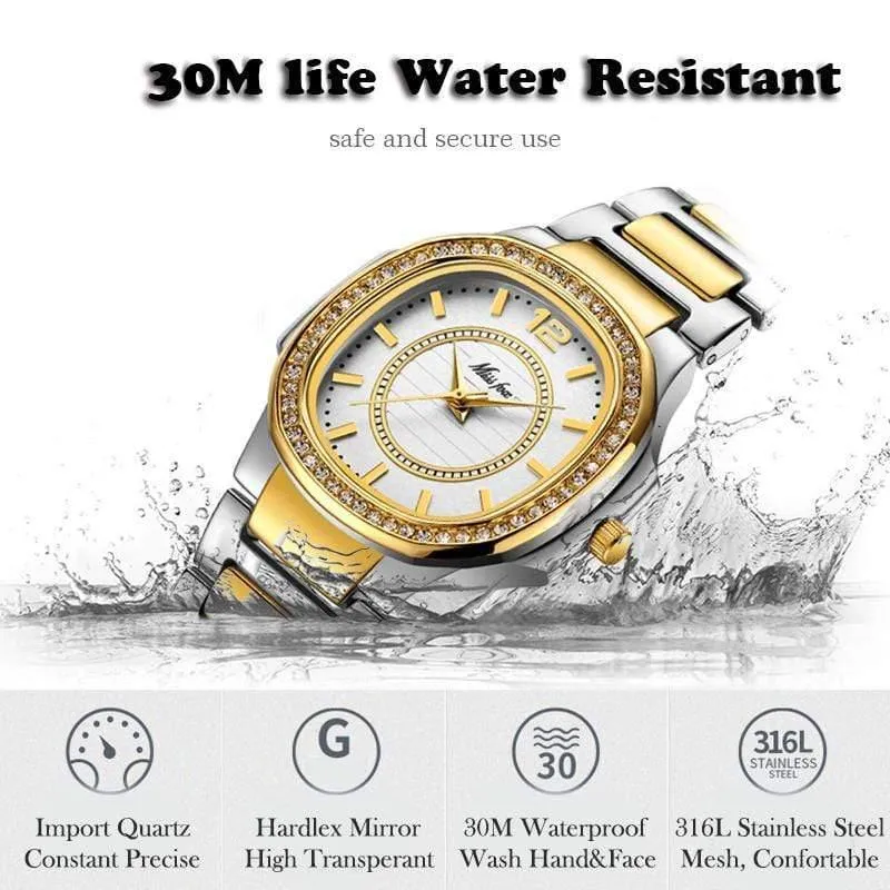 Uhren für Frauen Edelstahl Gold Damenuhr Diamant Armbanduhr Patek Armbanduhr