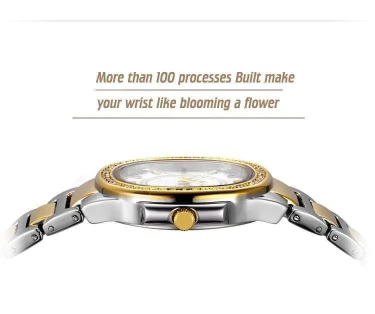 Uhren für Frauen Edelstahl Gold Damenuhr Diamant Armbanduhr Patek Armbanduhr