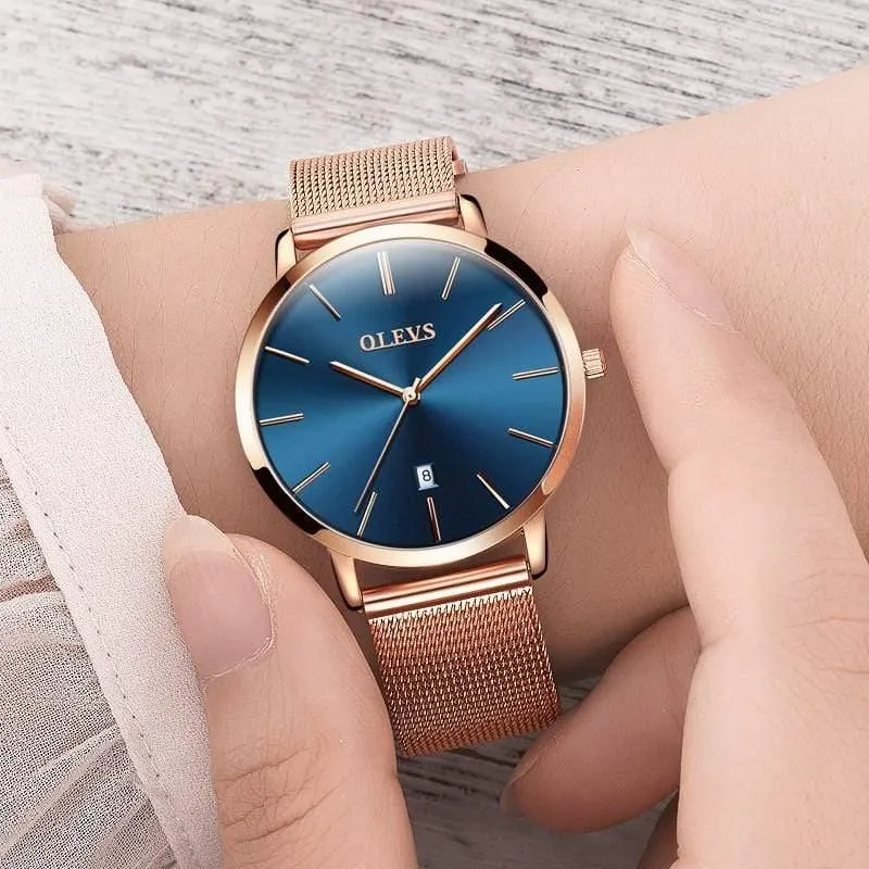 Damenuhr Marke Luxus Frauen Uhren Wasserdicht Rose Gold Edelstahl Quarz Kalender Armbanduhr montre femme
