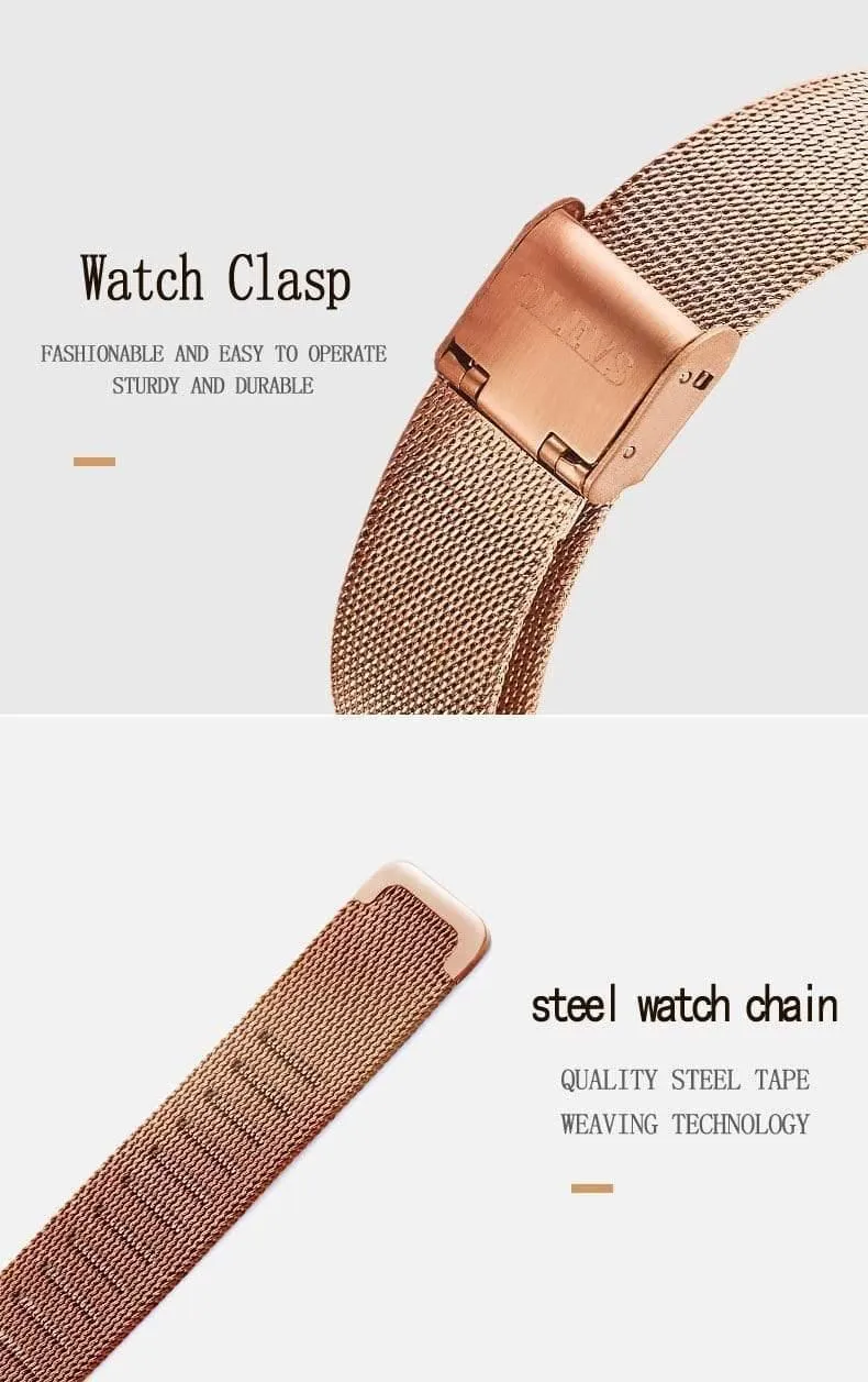 Damenuhr Marke Luxus Frauen Uhren Wasserdicht Rose Gold Edelstahl Quarz Kalender Armbanduhr montre femme