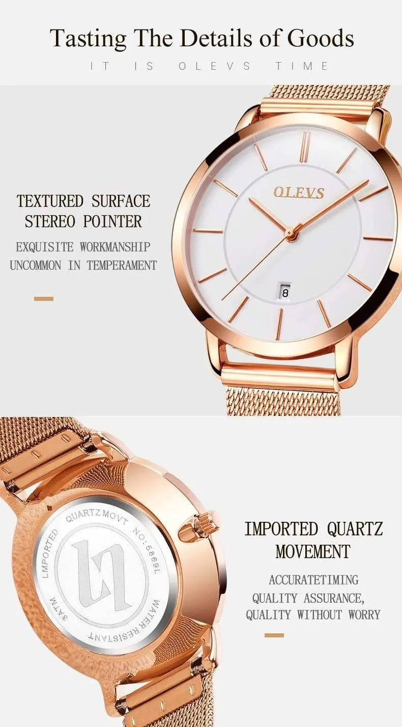 Damenuhr Marke Luxus Frauen Uhren Wasserdicht Rose Gold Edelstahl Quarz Kalender Armbanduhr montre femme