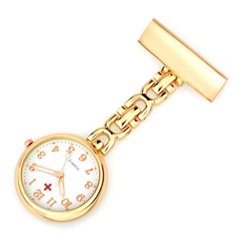 Krankenschwesteruhr Brosche Hängeuhren Krankenschwester Japan Quarzuhrwerk Männer Frauen Stahl Taschenuhr relogio