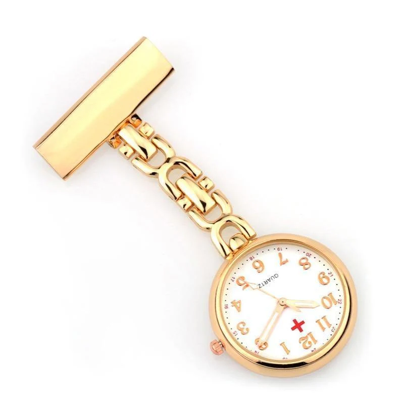 Krankenschwesteruhr Brosche Hängeuhren Krankenschwester Japan Quarzuhrwerk Männer Frauen Stahl Taschenuhr relogio