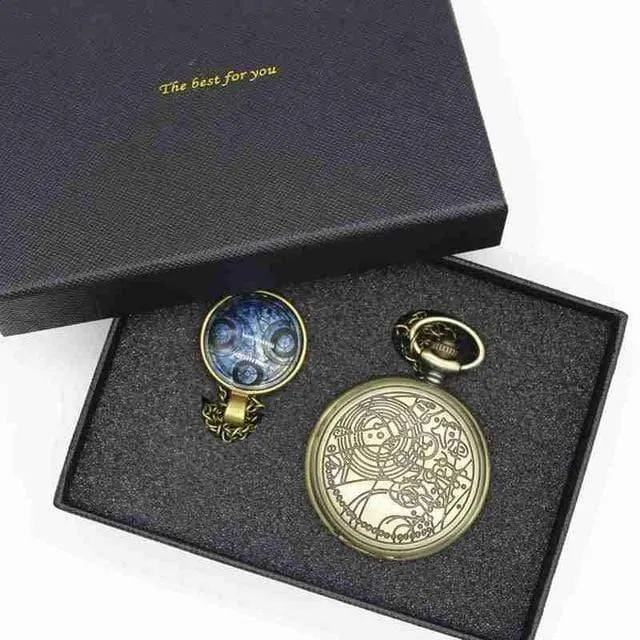 Taschenuhr-Mann-Quarz-Art- und Weisehalsketten-Anhänger mit Luxuxgeschenkkasten stellte #120805 ein