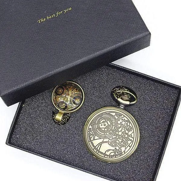 Taschenuhr-Mann-Quarz-Art- und Weisehalsketten-Anhänger mit Luxuxgeschenkkasten stellte #120805 ein