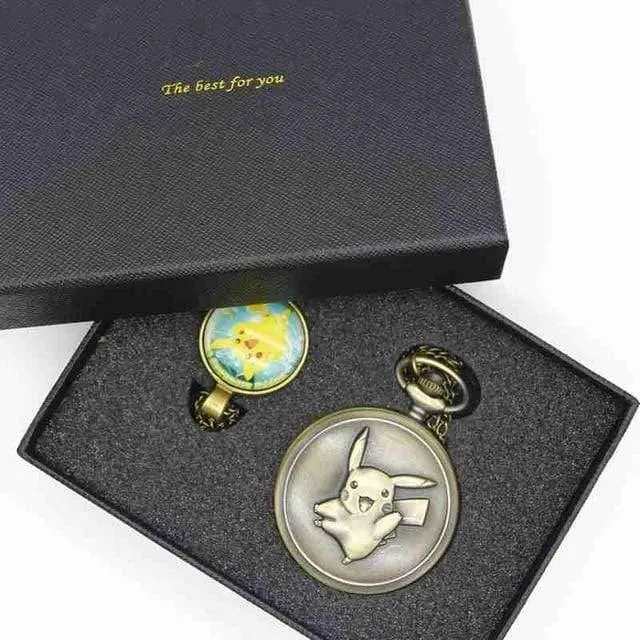 Taschenuhr-Mann-Quarz-Art- und Weisehalsketten-Anhänger mit Luxuxgeschenkkasten stellte #120805 ein