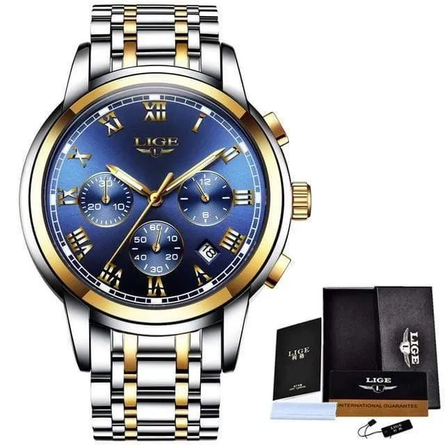 Uhren Herren Sport Wasserdicht Datum Analog Quarz Herrenuhren Chronograph Business Uhren Für Männer Relogio Masculino + Box