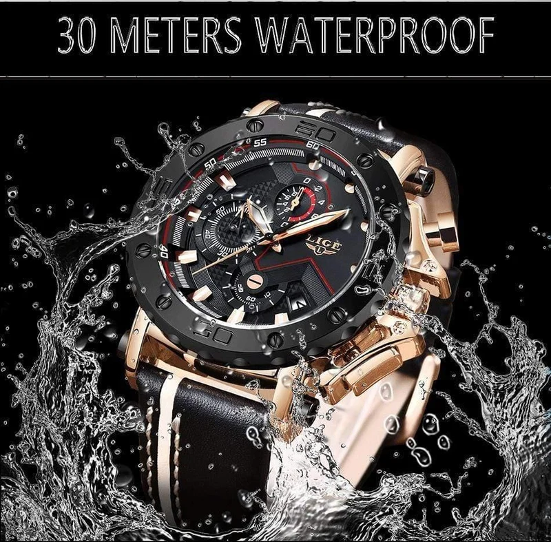 Herren Uhren Top Marke Luxus Große Zifferblatt Militär Quarz Uhr Leder Wasserdicht Sport Chronograph Uhr Männer