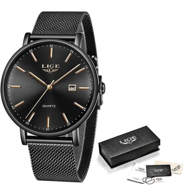 Herrenuhren Top-Marke Luxus Casual Quarz Armbanduhr Herrenmode Edelstahl Wasserdicht Sport Chronograph + Box