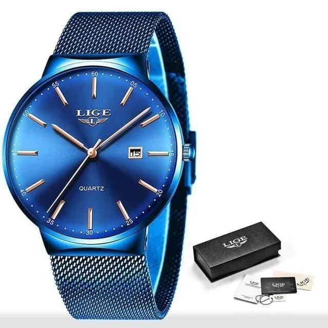 Herrenuhren Top-Marke Luxus Casual Quarz Armbanduhr Herrenmode Edelstahl Wasserdicht Sport Chronograph + Box