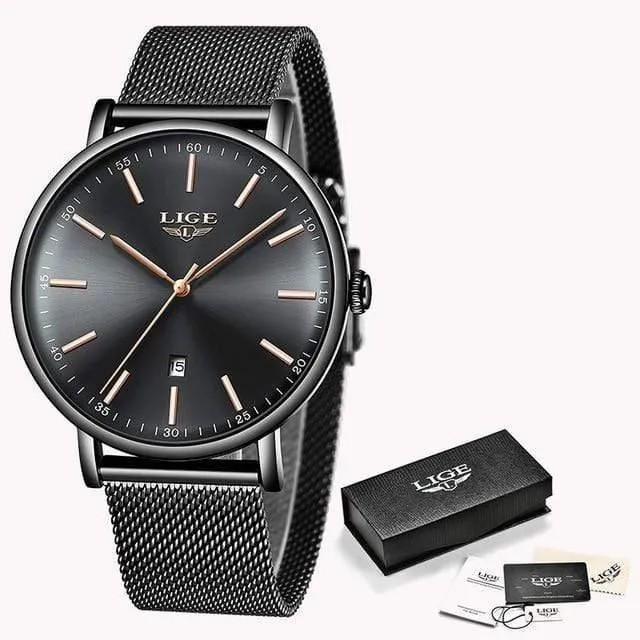 Herrenuhren Top-Marke Luxus Casual Quarz Armbanduhr Herrenmode Edelstahl Wasserdicht Sport Chronograph + Box