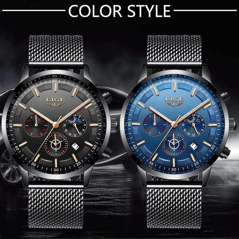 Herrenuhren Top-Marke Luxus Casual Quarz Armbanduhr Herrenmode Edelstahl Wasserdicht Sport Chronograph + Box