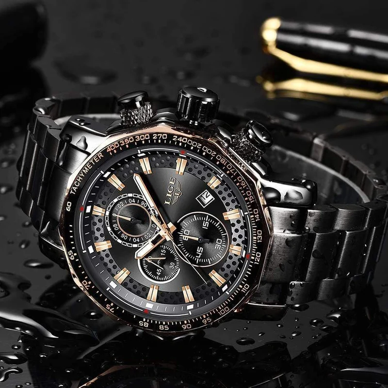 Herrenuhren Top-Marke Luxus Sport Quarz Alle Stahl Männliche Uhr Militärische Wasserdichte Chronograph Relogio Masculino