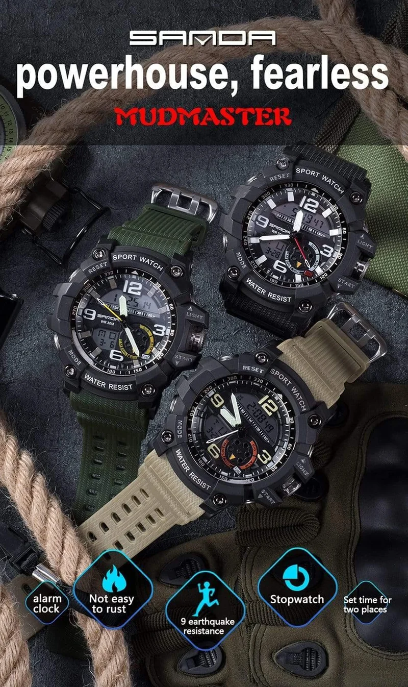 Herrenuhren Top-Marke Luxus Military Quarzuhr Männer wasserdicht S Shock Armbanduhren relogio masculino
