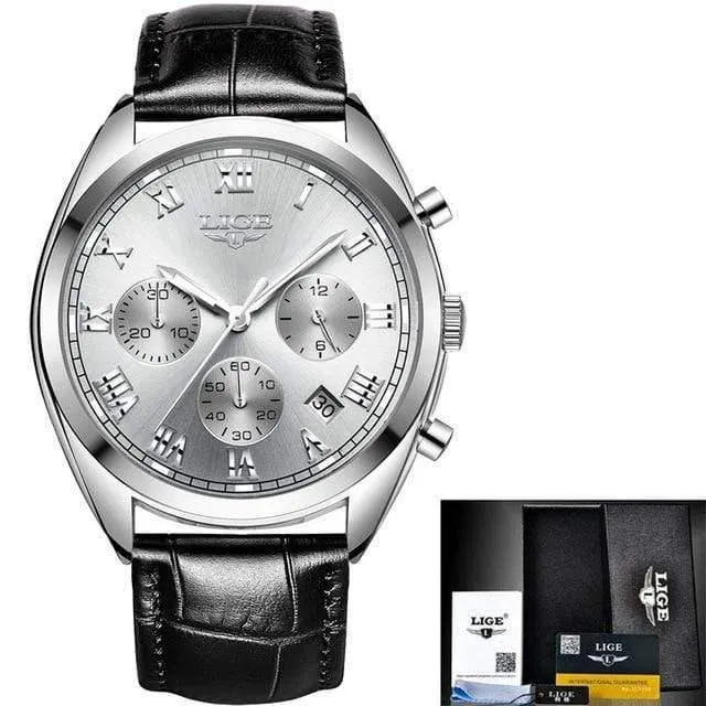 Herrenuhren Top-Marke Luxus wasserdicht 24 Stunde Datum Quarzuhr männlich Leder Sport Armbanduhr Relogio Masculino