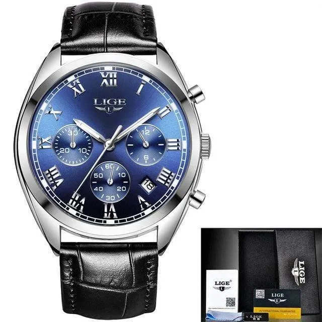 Herrenuhren Top-Marke Luxus wasserdicht 24 Stunde Datum Quarzuhr männlich Leder Sport Armbanduhr Relogio Masculino