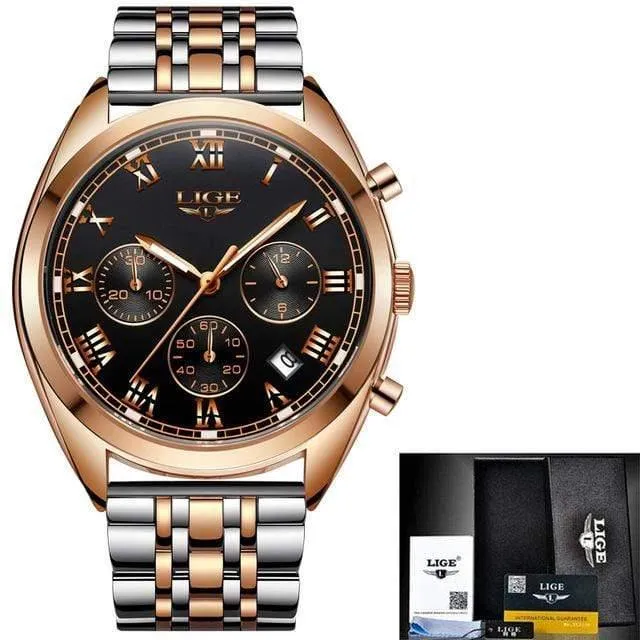 Herrenuhren Top-Marke Luxus wasserdicht 24 Stunde Datum Quarzuhr männlich Leder Sport Armbanduhr Relogio Masculino