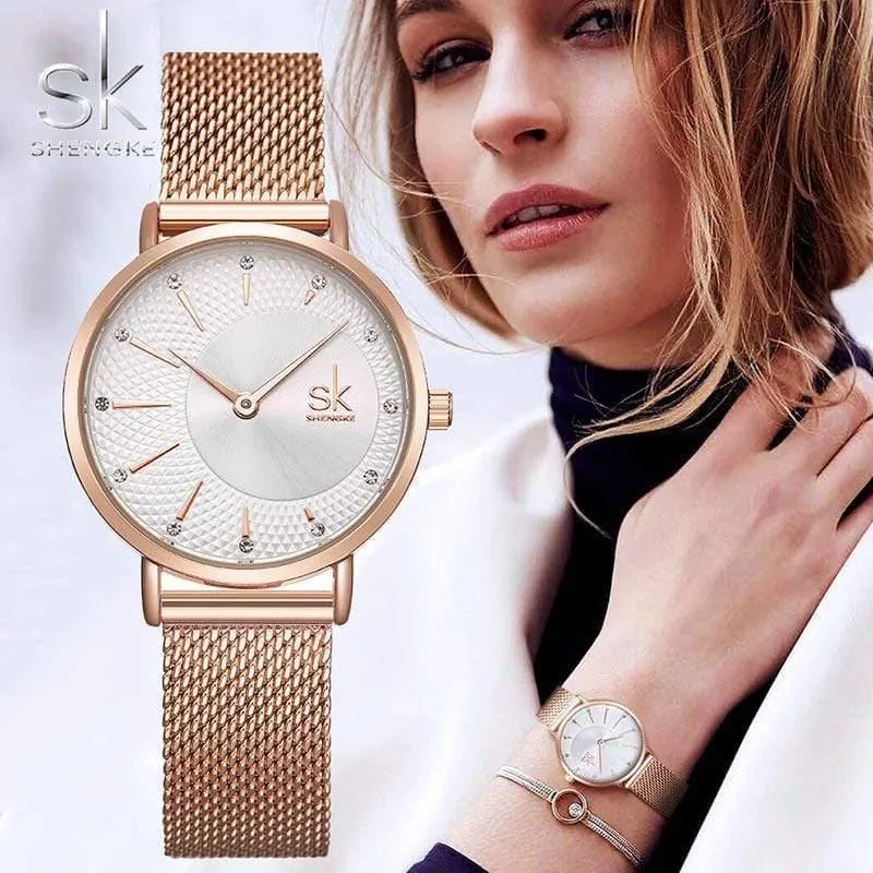 Frauen Uhr Top Marke Luxus Rose Gold Frauen Armbanduhr Für Damen Armbanduhr Montre Femme Relogio feminino