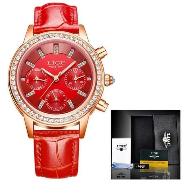 Frauen Uhr Top Marke Luxus Dame Quarzuhr Frauen Casual Leder Wasserdichte Sport Uhr Montre Femme