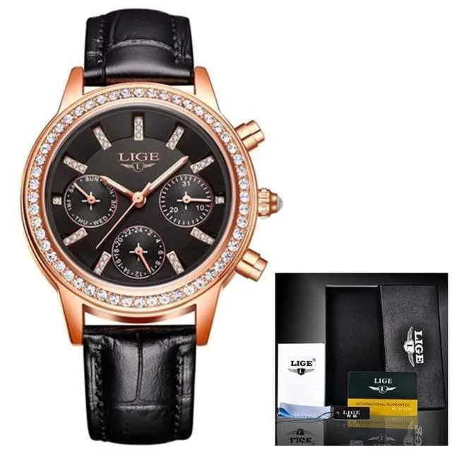 Frauen Uhr Top Marke Luxus Dame Quarzuhr Frauen Casual Leder Wasserdichte Sport Uhr Montre Femme