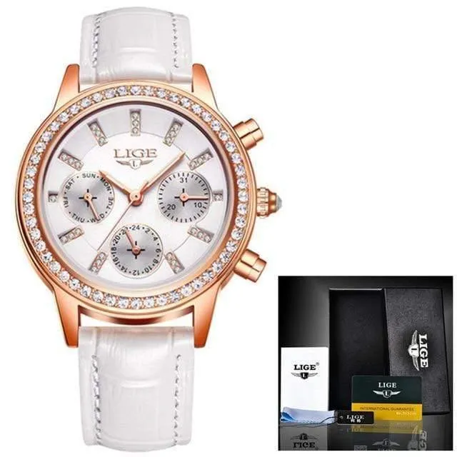 Frauen Uhr Top Marke Luxus Dame Quarzuhr Frauen Casual Leder Wasserdichte Sport Uhr Montre Femme