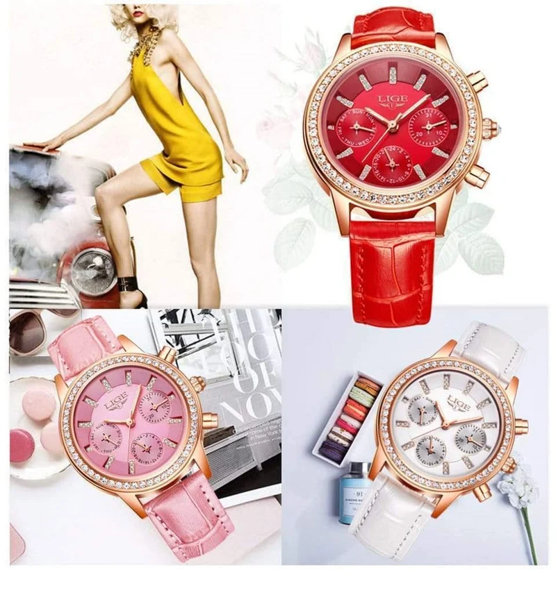 Frauen Uhr Top Marke Luxus Dame Quarzuhr Frauen Casual Leder Wasserdichte Sport Uhr Montre Femme