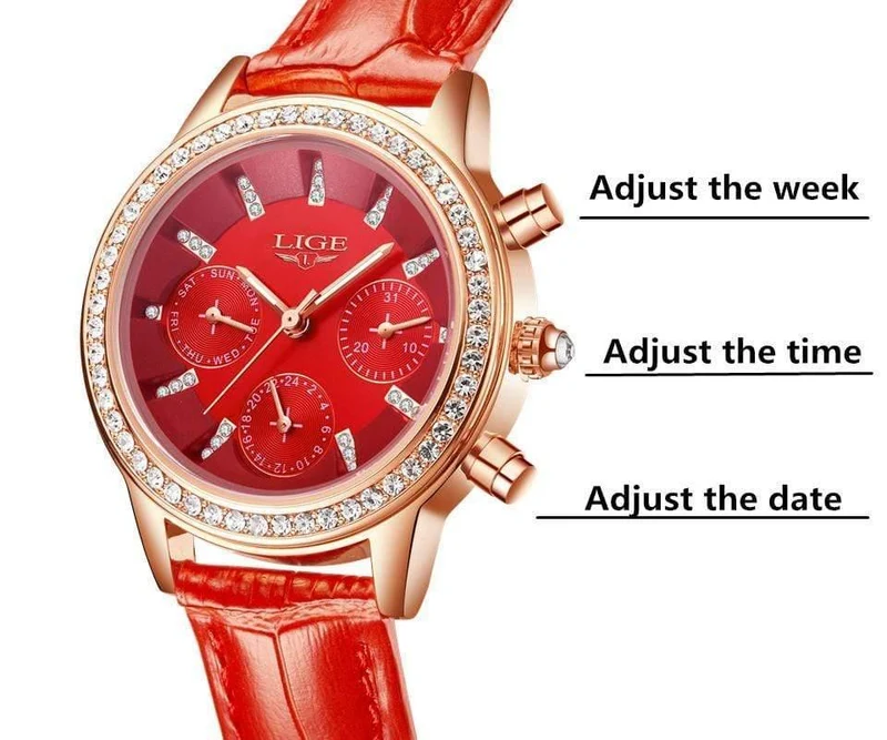 Frauen Uhr Top Marke Luxus Dame Quarzuhr Frauen Casual Leder Wasserdichte Sport Uhr Montre Femme