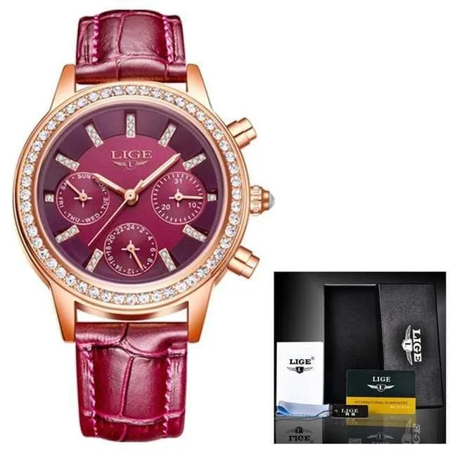 Frauen Uhr Top Marke Luxus Dame Quarzuhr Frauen Casual Leder Wasserdichte Sport Uhr Montre Femme