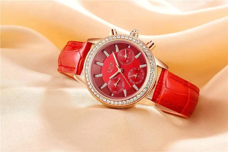 Frauen Uhr Top Marke Luxus Dame Quarzuhr Frauen Casual Leder Wasserdichte Sport Uhr Montre Femme