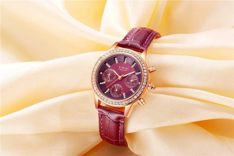 Frauen Uhr Top Marke Luxus Dame Quarzuhr Frauen Casual Leder Wasserdichte Sport Uhr Montre Femme