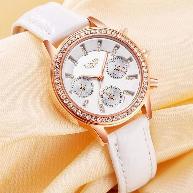 Frauen Uhr Top Marke Luxus Dame Quarzuhr Frauen Casual Leder Wasserdichte Sport Uhr Montre Femme