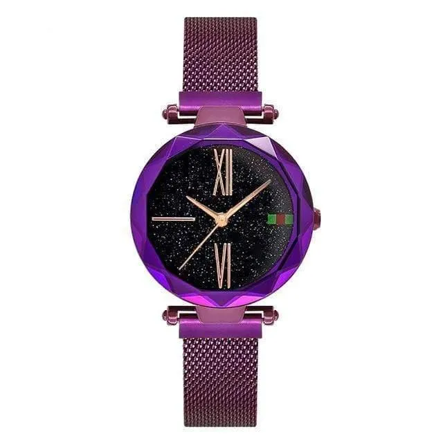Frauen Uhren Minimalismus Sternenhimmel Magnet Schnalle Mode lässig weibliche Armbanduhr wasserdichte römische Ziffer