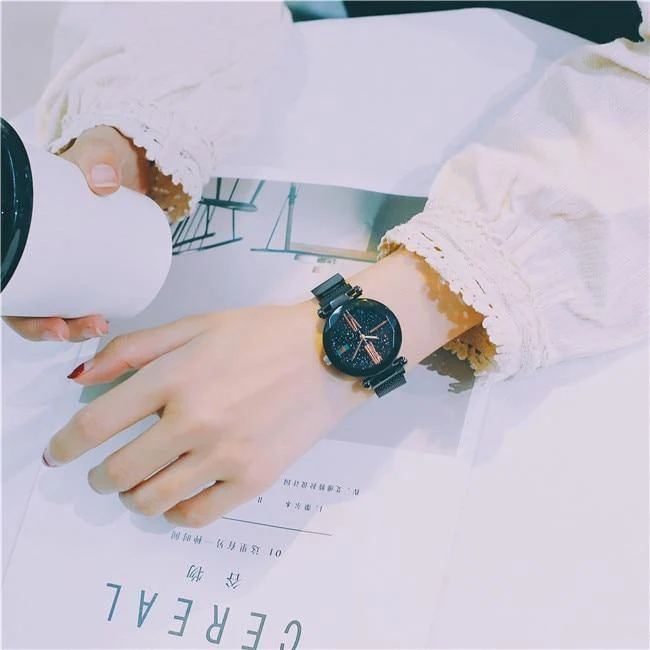 Frauen Uhren Minimalismus Sternenhimmel Magnet Schnalle Mode lässig weibliche Armbanduhr wasserdichte römische Ziffer