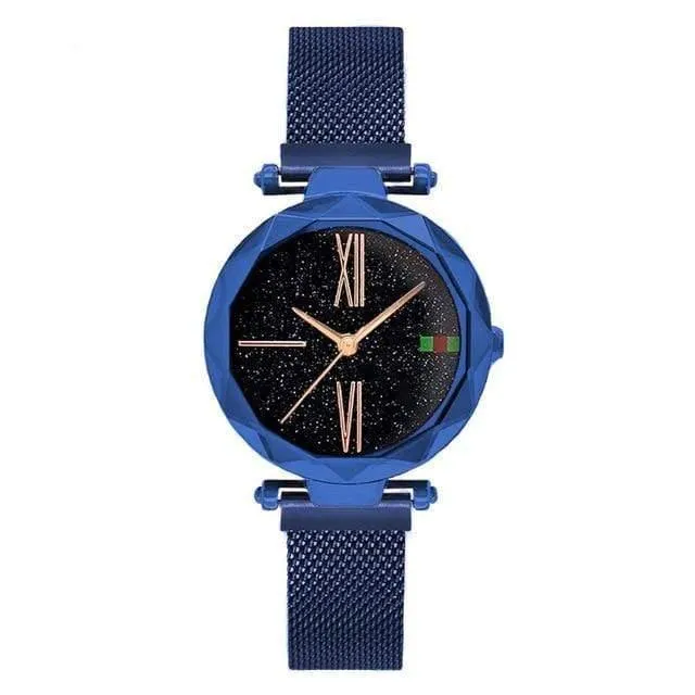 Frauen Uhren Minimalismus Sternenhimmel Magnet Schnalle Mode lässig weibliche Armbanduhr wasserdichte römische Ziffer