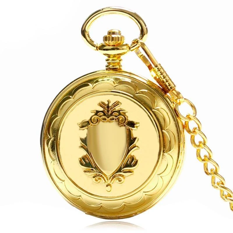 Taschenuhr Mechanische Handaufzug Gold Anhänger FOB Doppel Hunter Halskette Kette Eisenbahn Männer Frauen Uhr relogio de bolso
