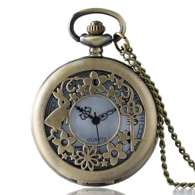 Alice im wunderland trinken mich tag frauen kaninchen blume taschenuhr halskette anhänger neuheit weihnachtsgeschenke box sets
