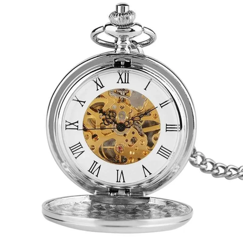 Mechanische taschenuhr für frauen männer steampunk kette uhren geschenk uhr top marke luxus reloj