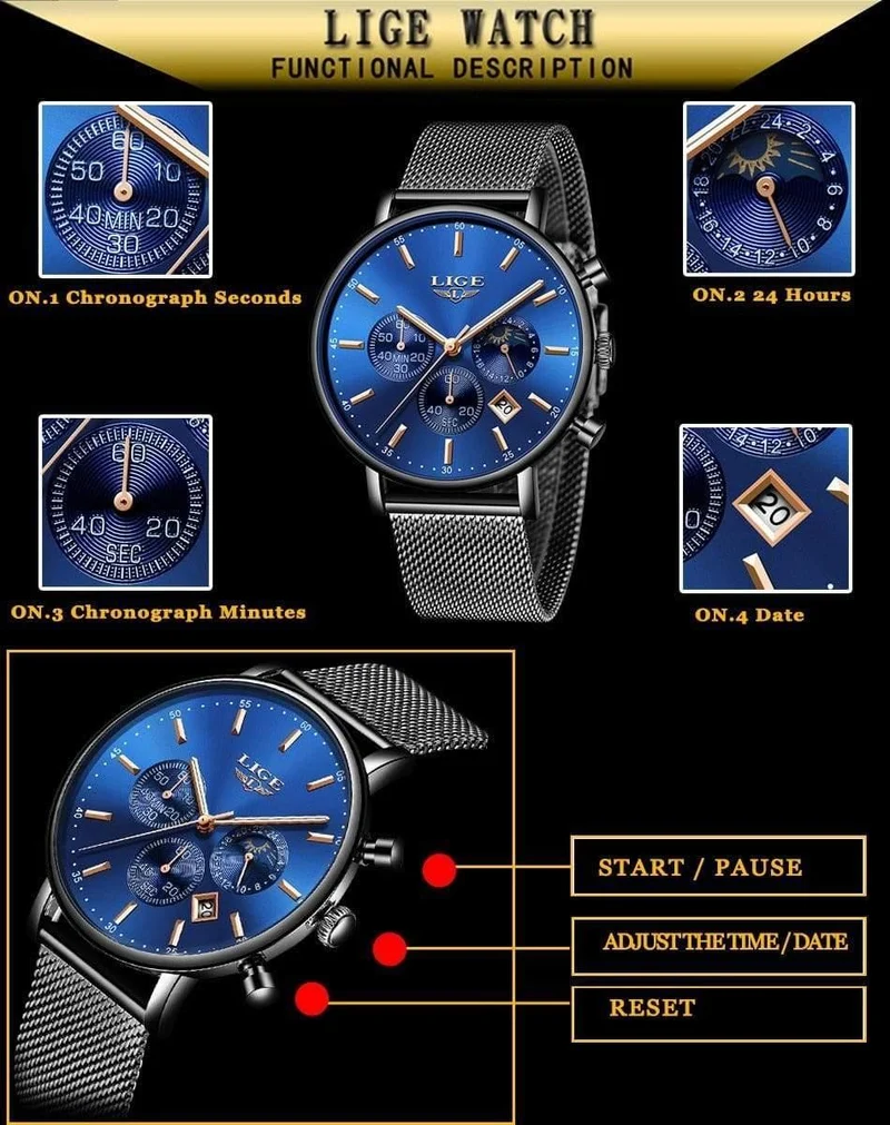 Männer Uhren Männliche Top Marke Luxus Quarzuhr Männer Casual Dünnes Kleid Wasserdichte Sport Armbanduhr Relogio Masculino
