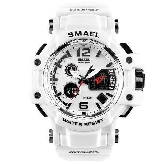 Herrenuhren Weiß Sportuhr LED Digital 50M Wasserdicht Beiläufige Uhr S Shock Männliche Uhr 1509 relogios masculino Uhr Mann
