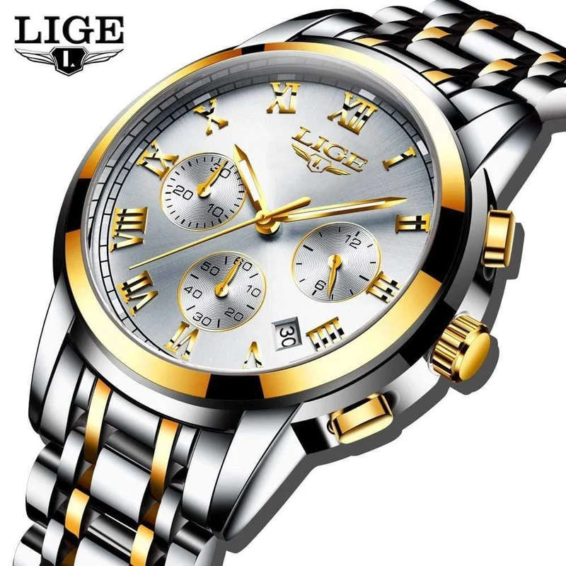 Herrenuhren Militär Luxus Markenuhr Herren Quarz Edelstahl Uhr Mode Chronograph Uhr Mann Relogio Masculino