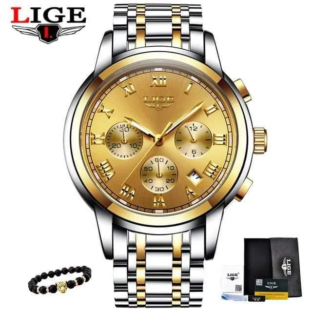 Herrenuhren Militär Luxus Markenuhr Herren Quarz Edelstahl Uhr Mode Chronograph Uhr Mann Relogio Masculino